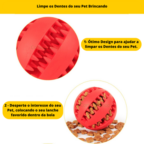 Pet Ball - Bola anti Stress (Brinca e Limpa os Dentes )  PROMOÇÃO